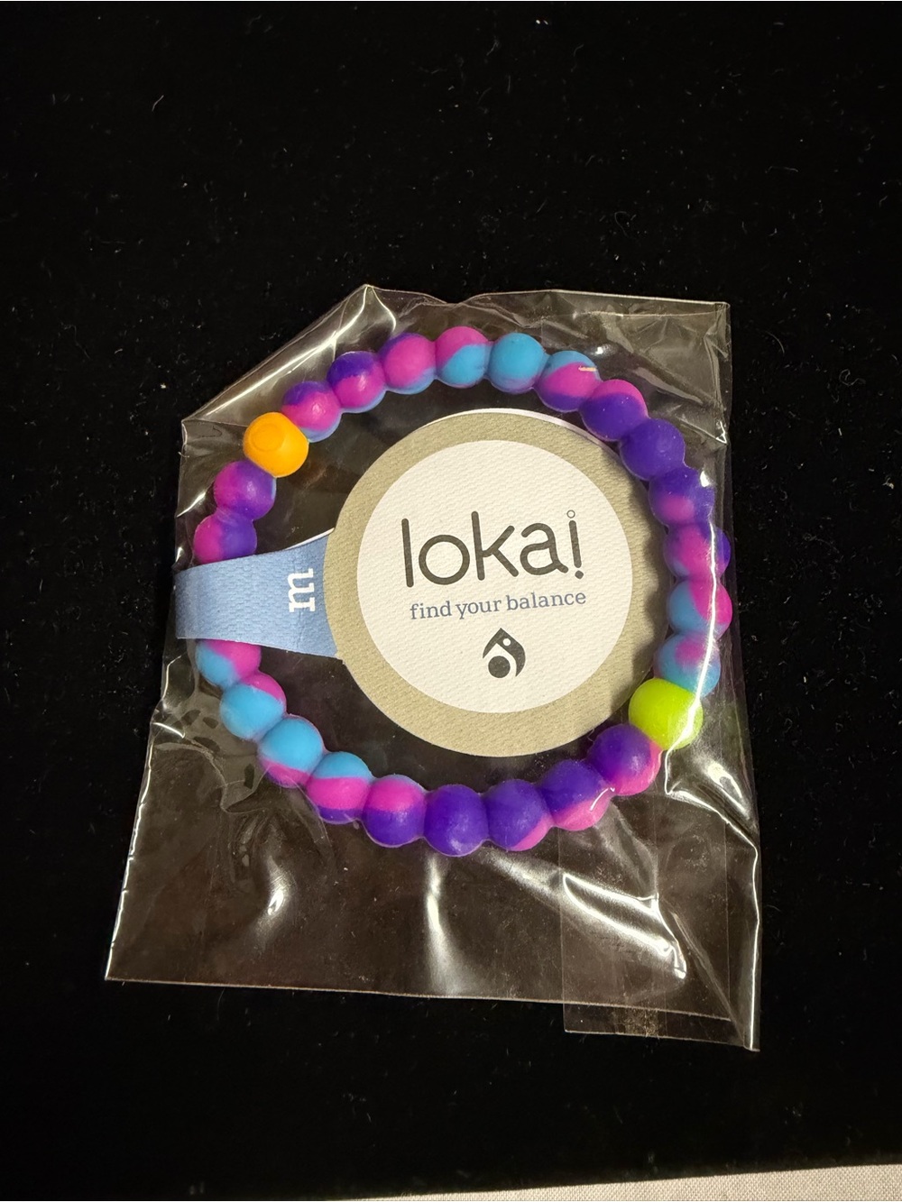 Lokai Kids Beaded Bracelet in Purple, Blue & Neon Yellow-Green